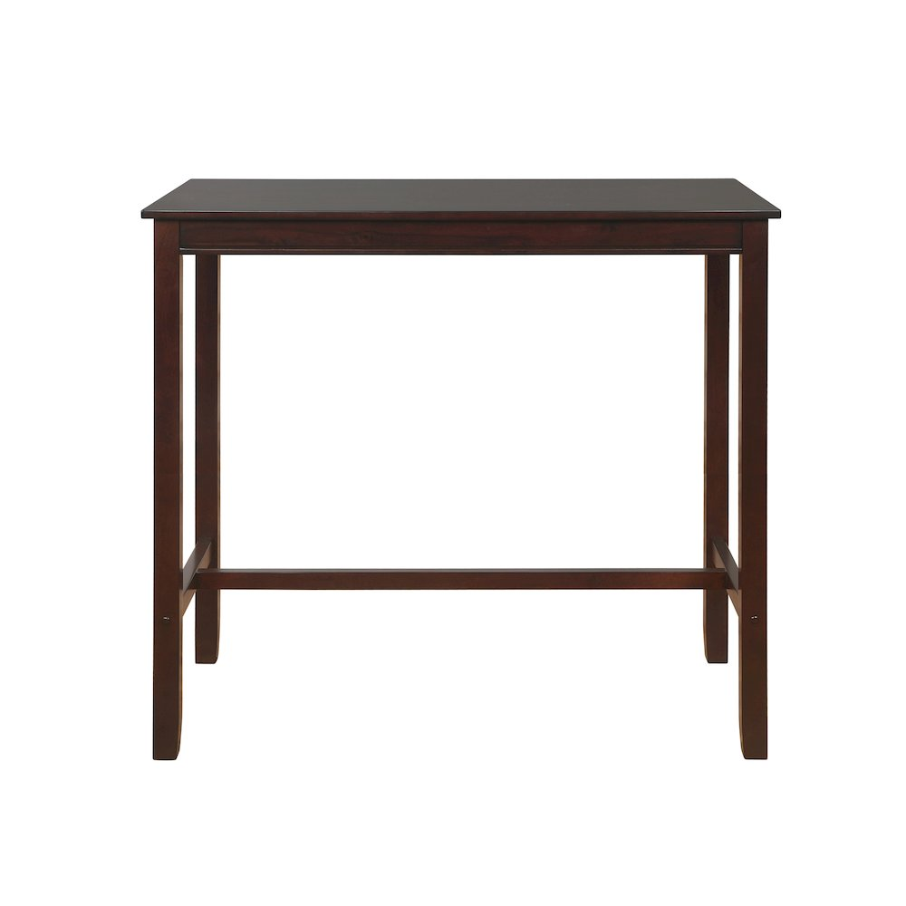 Start2Finish Claridge Bar Pub Table in brown wood finish, showcasing its sleek design and sturdy furniture construction.