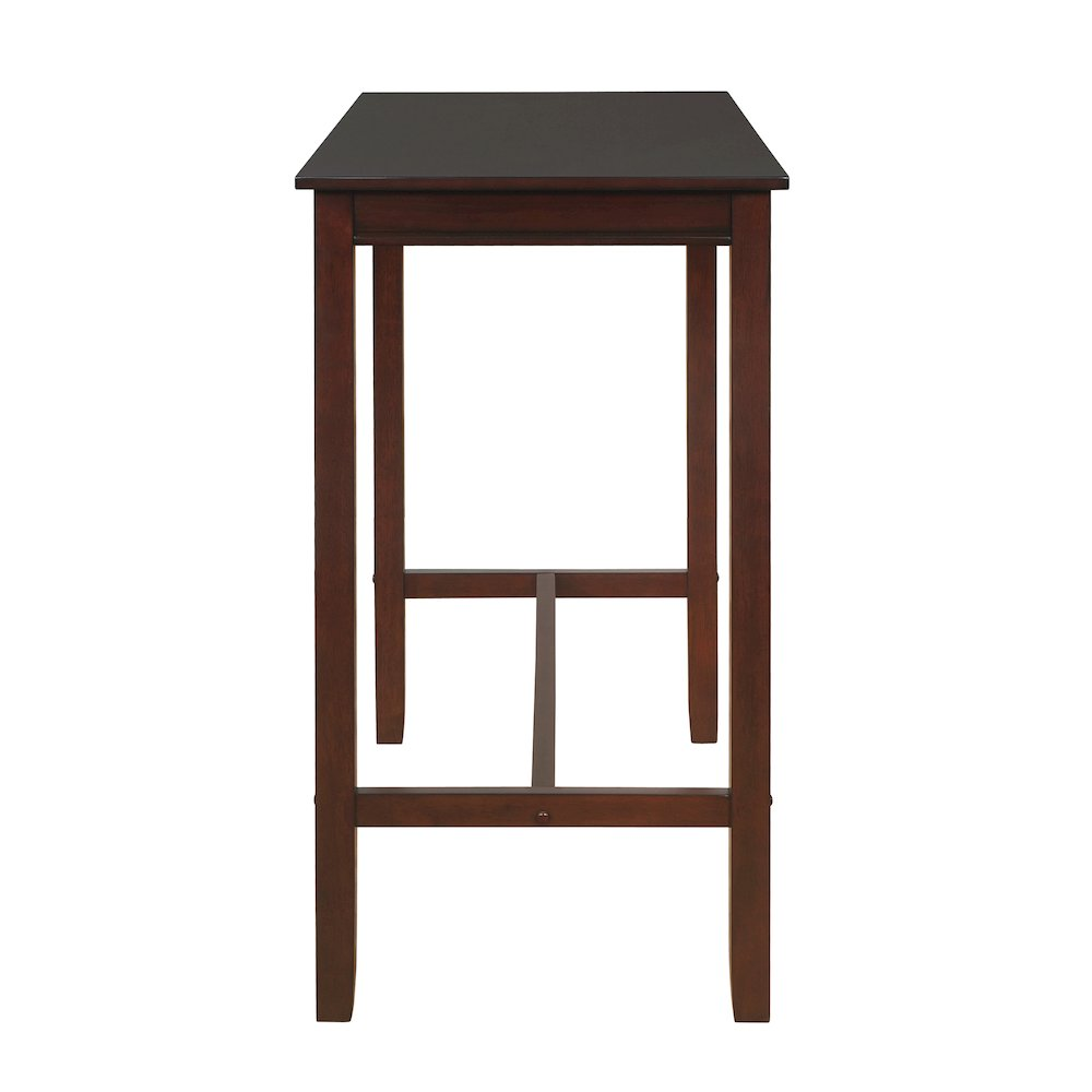 Start2Finish Claridge Bar Pub Table in brown wood finish, modern furniture piece with a sturdy tabletop and sleek design.