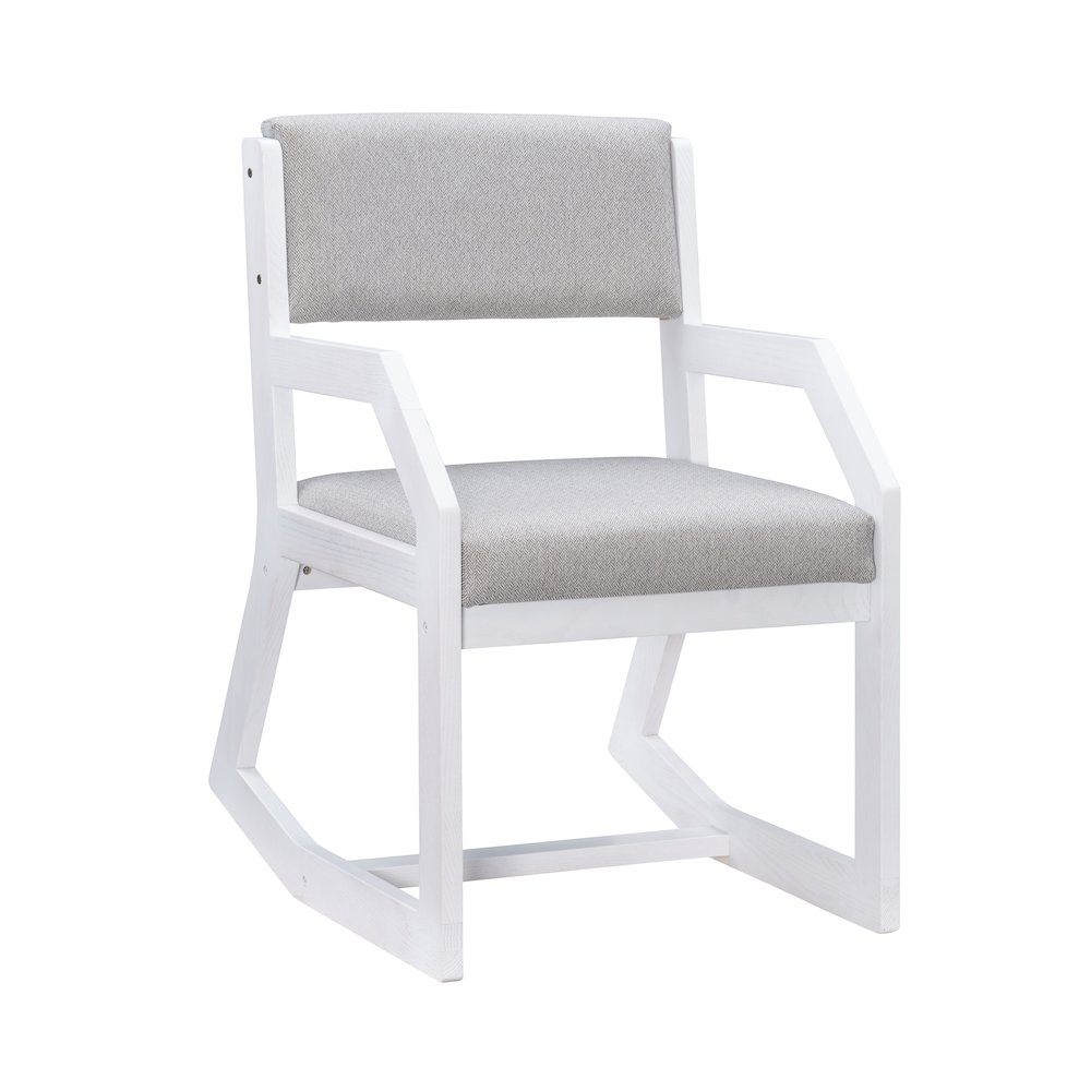 Robin 2 Position Sled Base Chair by Start2Finish in white, showcasing a modern furniture design with a sleek sled base and cushioned seat.