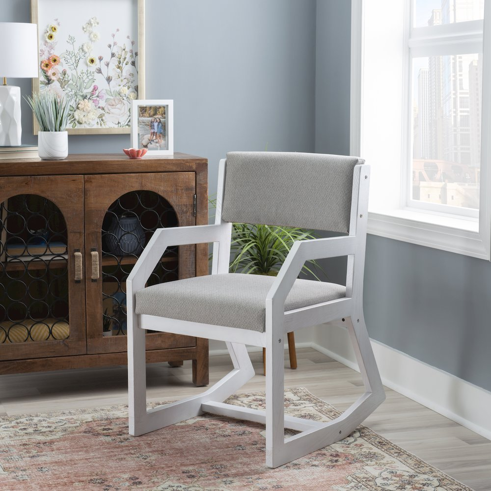 Robin 2 Position Sled Base Chair by Start2Finish in white, showing a modern furniture chair with a sled base and ergonomic design.