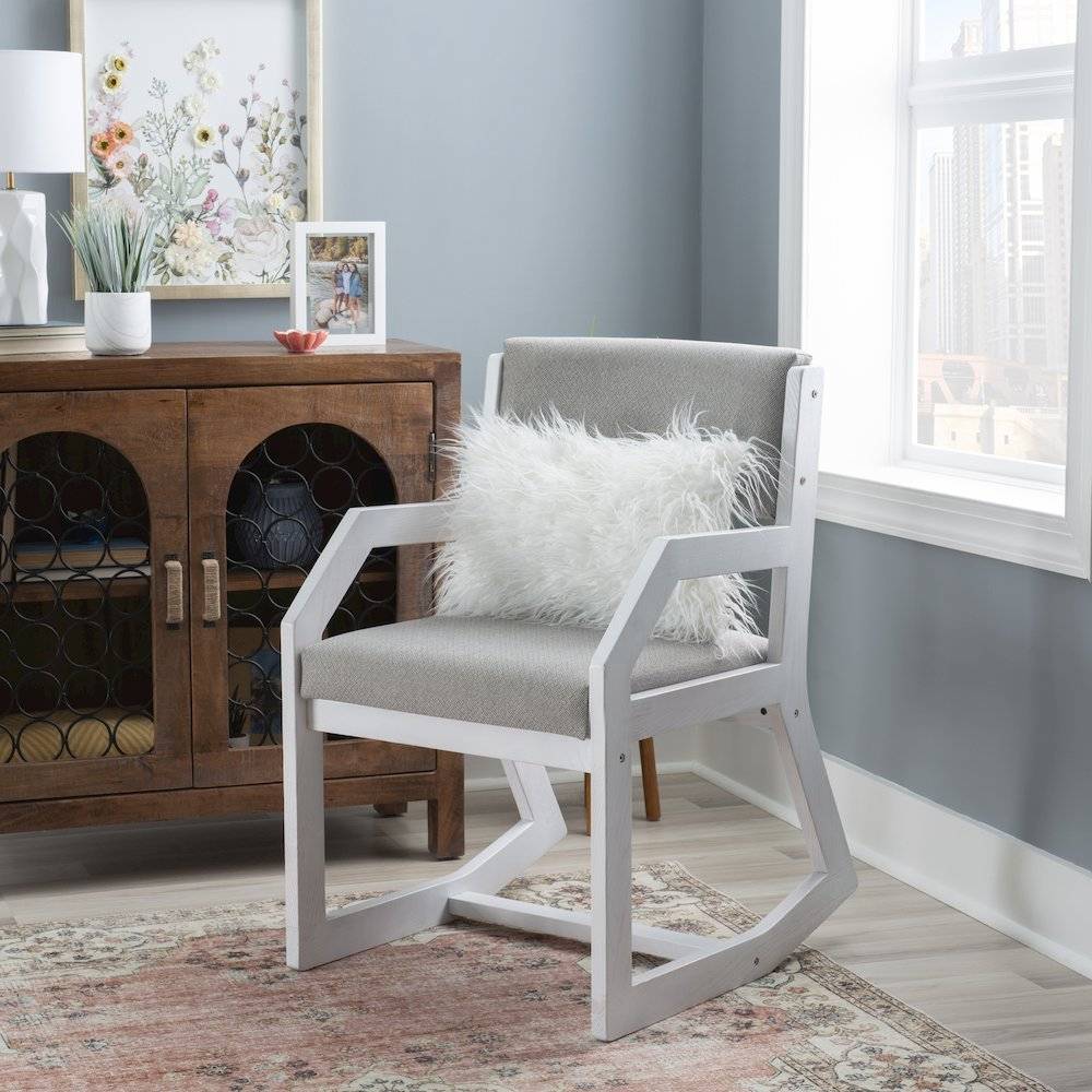 Robin 2 Position Sled Base Chair by Start2Finish in white, featuring a modern furniture design with a sleek sled base.