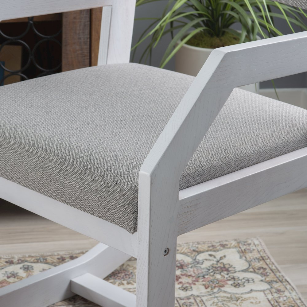 White Robin 2 Position Sled Base Chair by Start2Finish, showcasing a modern ergonomic furniture piece with a sleek design.
