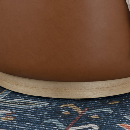 Start2Finish Blanche Storage Ottoman in caramel faux PU leather, showing its soft cushioned top and spacious interior for storage.