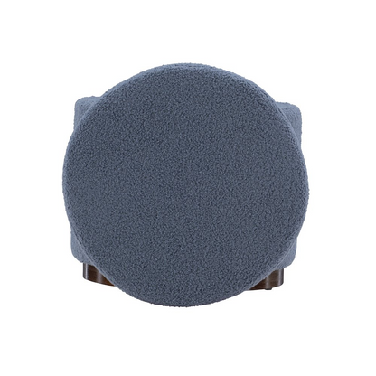 Blue Blanche storage ottoman with gry walnut finish from Start2Finish, featuring a padded top and spacious interior.