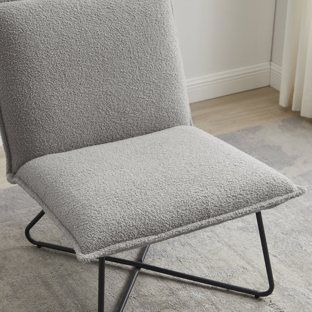 Start2Finish Kelvin Sherpa Grey Chair featuring plush upholstery and modern design, ideal for cozy living spaces.