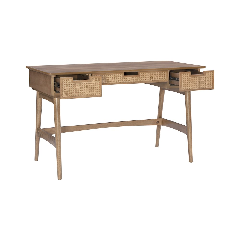 Ryker Rattan Desk by Start2Finish, stylish furniture piece with rattan accents and a spacious work surface.