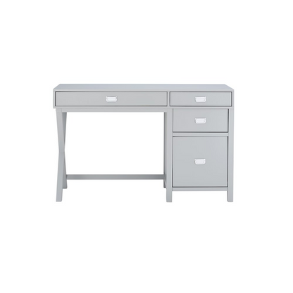 Gray Peggy Side Storage Desk by Start2Finish, showcasing a modern furniture piece with side storage and sleek design.