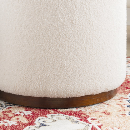 Natural walnut Blanche Storage Ottoman by Start2Finish with a cushioned top and spacious interior for versatile storage.