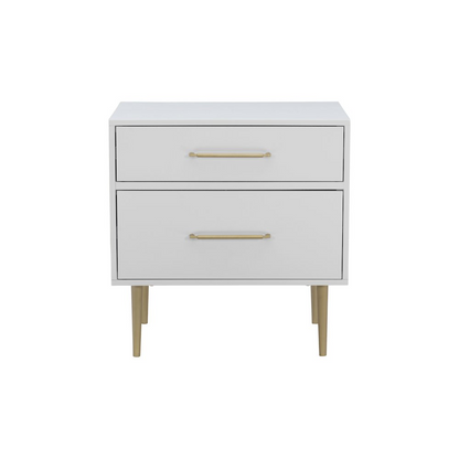 Start2Finish Gloria Two Drawer Nightstand with sleek wood finish and modern design, featuring two spacious drawers for bedroom storage.