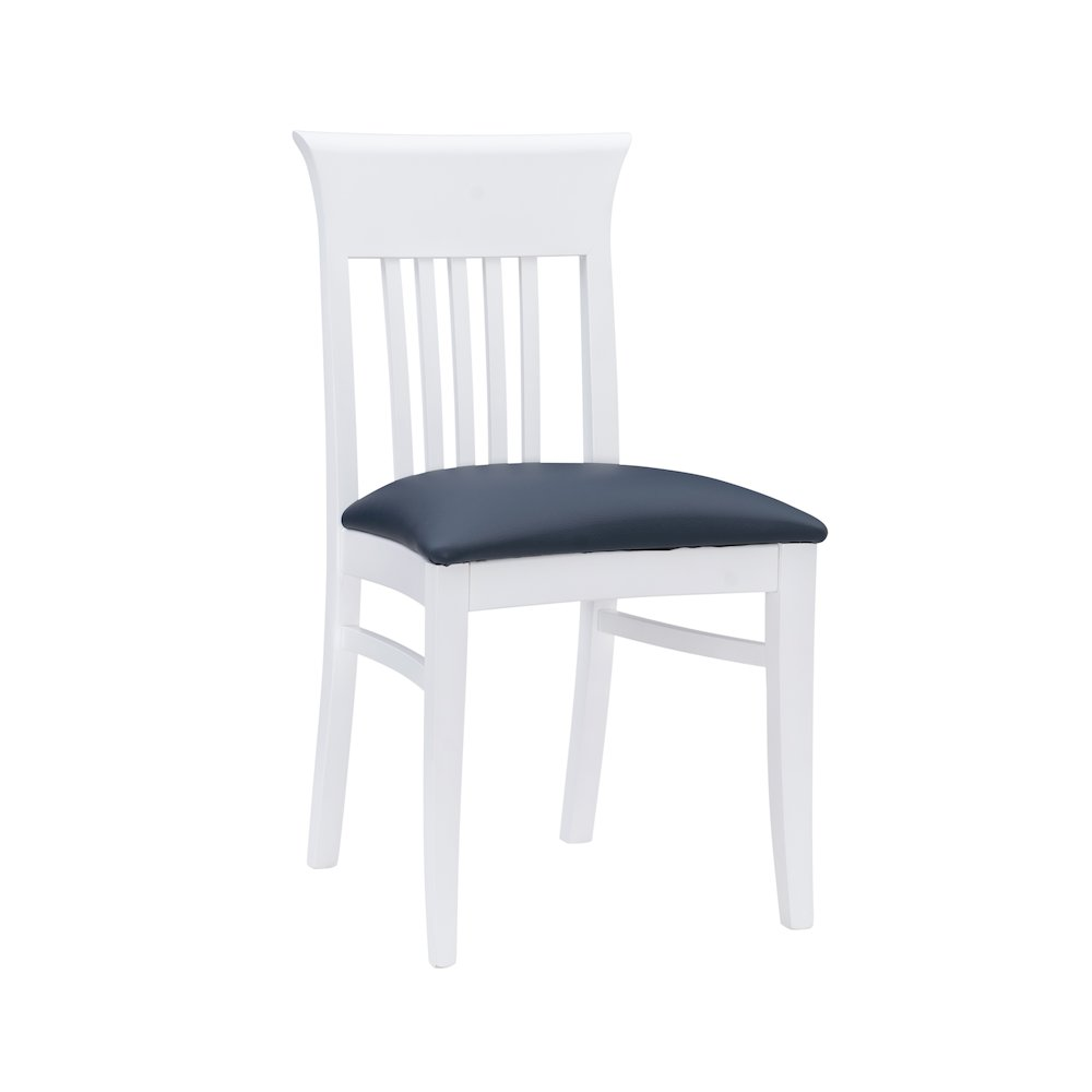 Pair of white upholstered Jenny chairs by Start2Finish, showcasing their cushioned seats and elegant design in a home setting.
