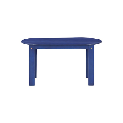Blue Adirondack coffee table from Start2Finish, made of durable furniture material, with a rectangular top and sturdy legs.