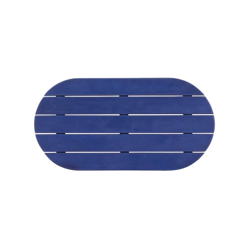 Blue Adirondack coffee table by Start2Finish, made of durable furniture material, with a sturdy rectangular surface and slatted design.