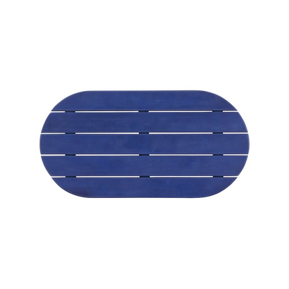 Blue Adirondack coffee table by Start2Finish, made of durable furniture material, with a sturdy rectangular surface and slatted design.