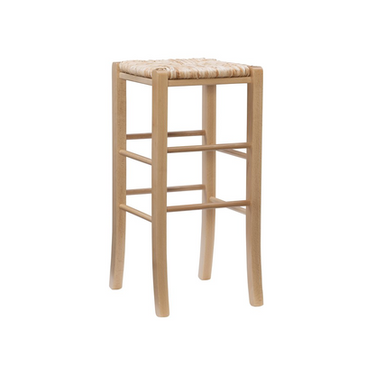 Set of two Gianna backless barstools by Start2Finish in natural wood finish, showing sleek, modern furniture design.
