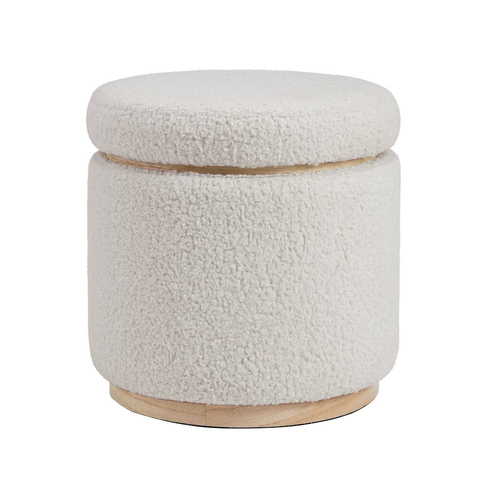 Start2Finish Blanche Storage Ottoman in natural finish, versatile furniture piece with hidden storage and cushioned top.