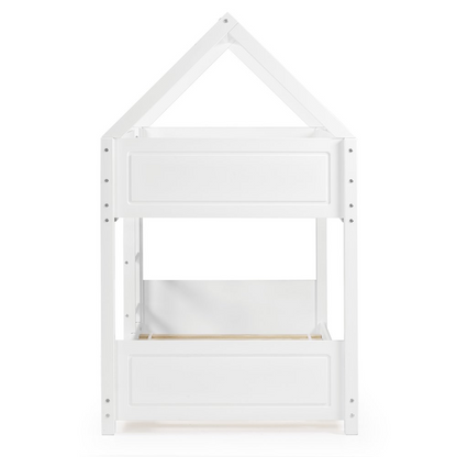 Maison Twin Bunkbed in white by Start2Finish, featuring sturdy wooden frame and ladder for space-saving bedroom furniture.
