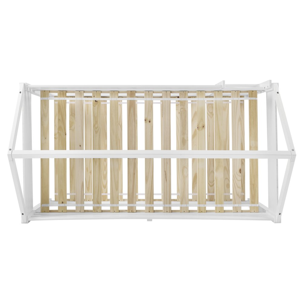 White Maison Twin Bunkbed by Start2Finish, featuring a sturdy wooden frame with ladder and safety rails, ideal for kids&