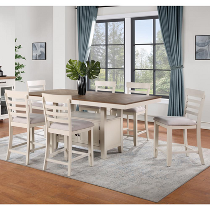 White Hyland 24-inch counter stool with a sleek design and wooden legs, ideal for kitchen or bar seating.