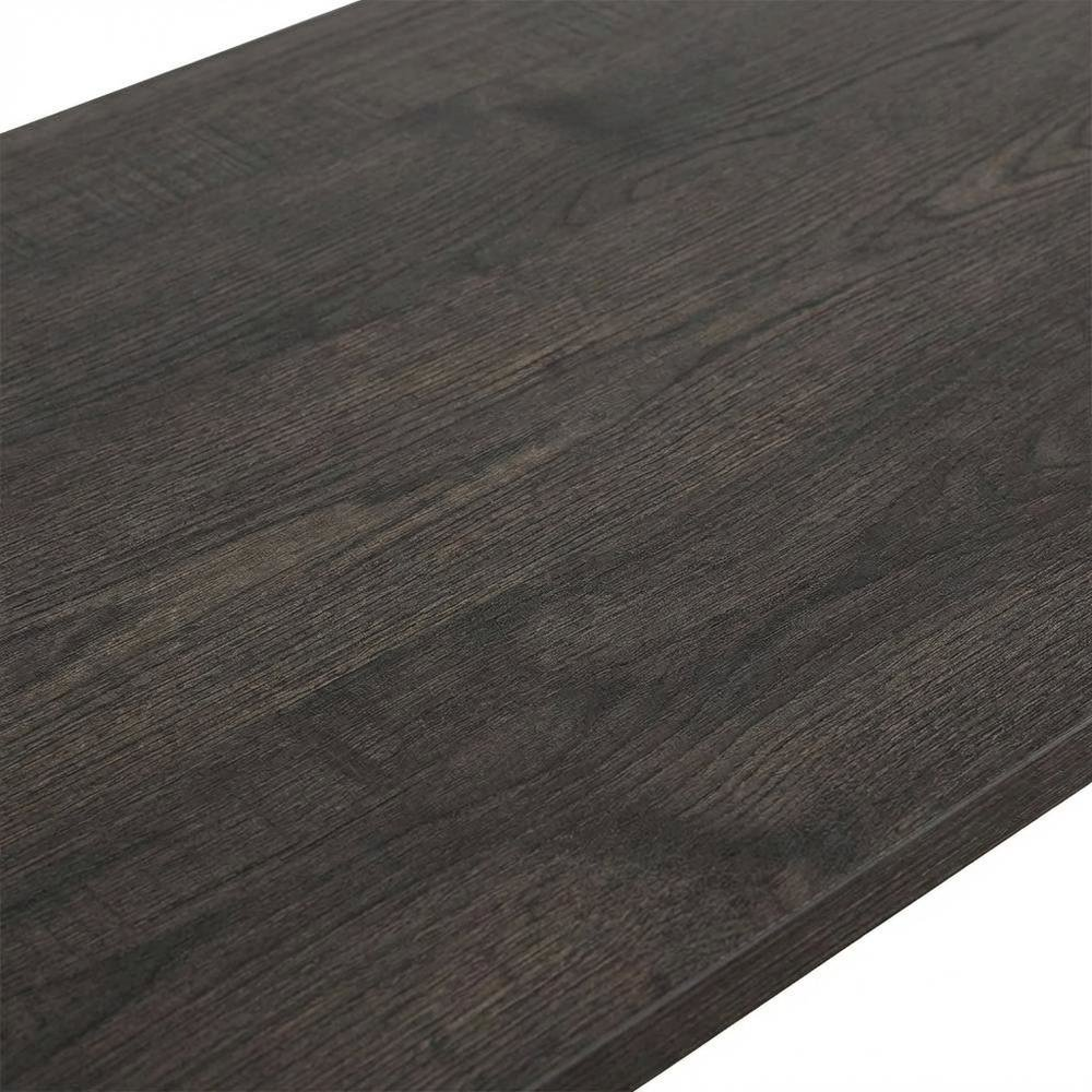 Walter Heights L Desk by Start2Finish with Blade Walnut finish, showing the spacious angled workspace and sleek modern design.