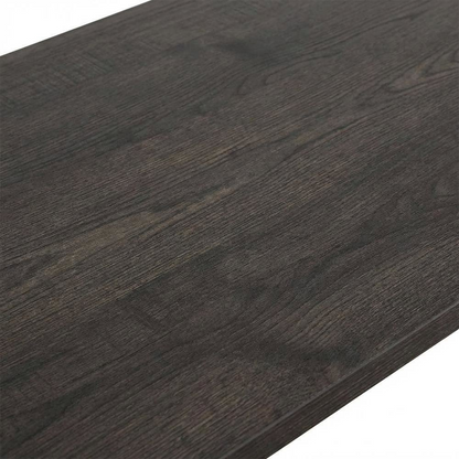 Walter Heights L Desk by Start2Finish with Blade Walnut finish, showing the spacious angled workspace and sleek modern design.