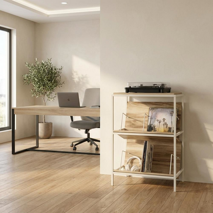 Nova Loft Storage Cabinet in Kiln Acacia finish by Start2Finish, featuring a modern wooden design with multiple storage compartments.