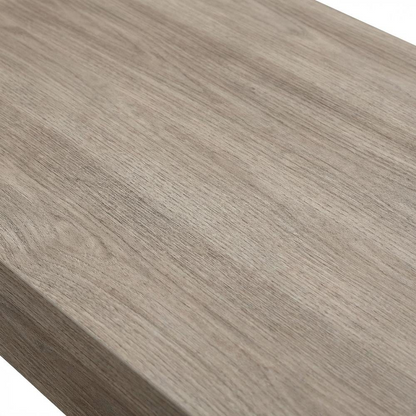 Transit L Desk by Start2Finish in Salt Oak finish, showing the spacious L-shaped workspace and modern wood grain surface.