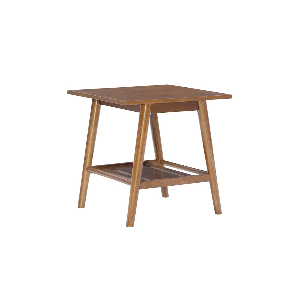 Start2Finish Charlotte End Table with a sleek wooden surface and modern design, ideal for living room or bedroom decor.