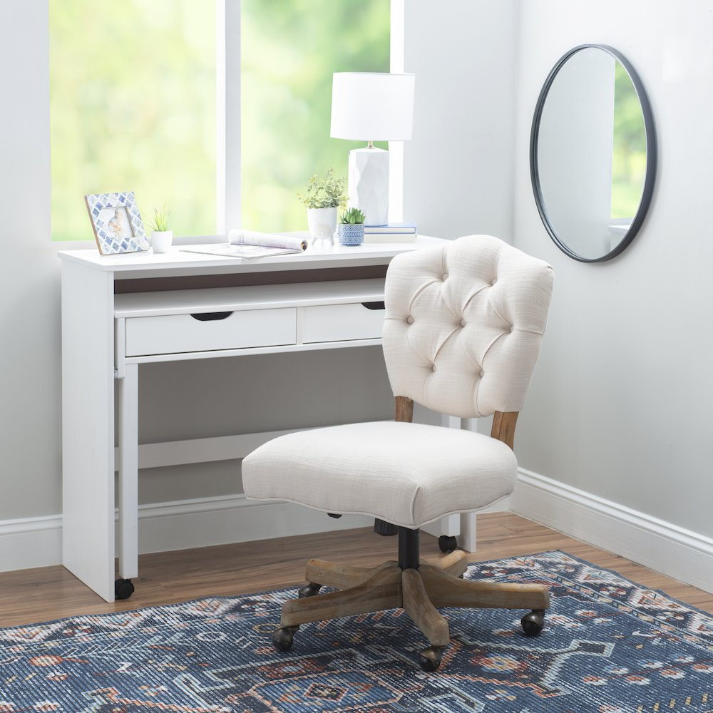 Start2Finish Kelsey Office Chair in natural wood finish, ergonomic design with cushioned seat and backrest for comfortable workspace seating.
