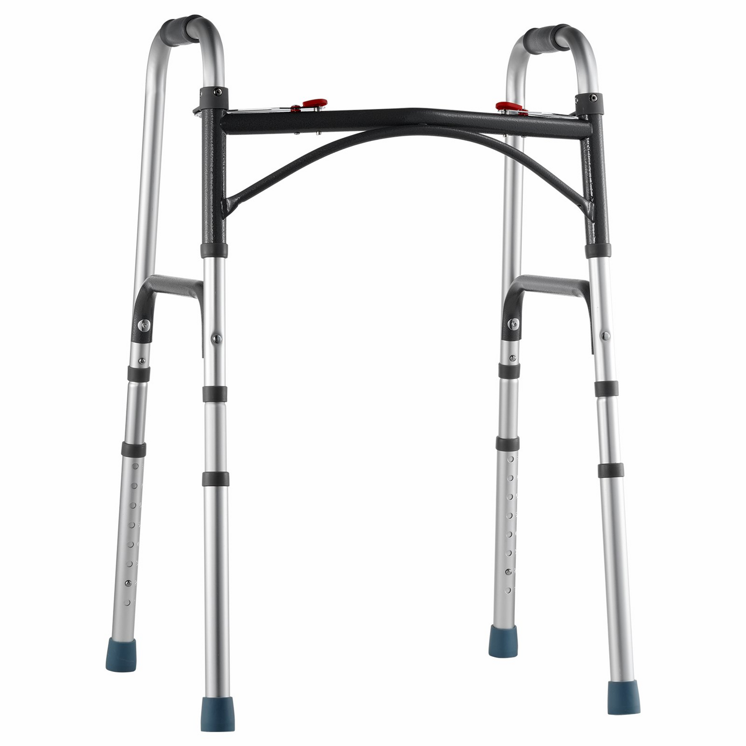 Start2Finish VEVOR folding walker with adjustable height, lightweight aluminum frame, durable handles, suitable for elderly and disabled users.