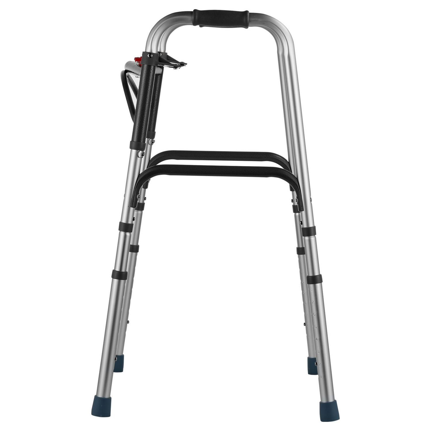 Start2Finish VEVOR folding walker with 8 adjustable height levels, lightweight aluminum frame, durable handles, suitable for elderly and disabled.