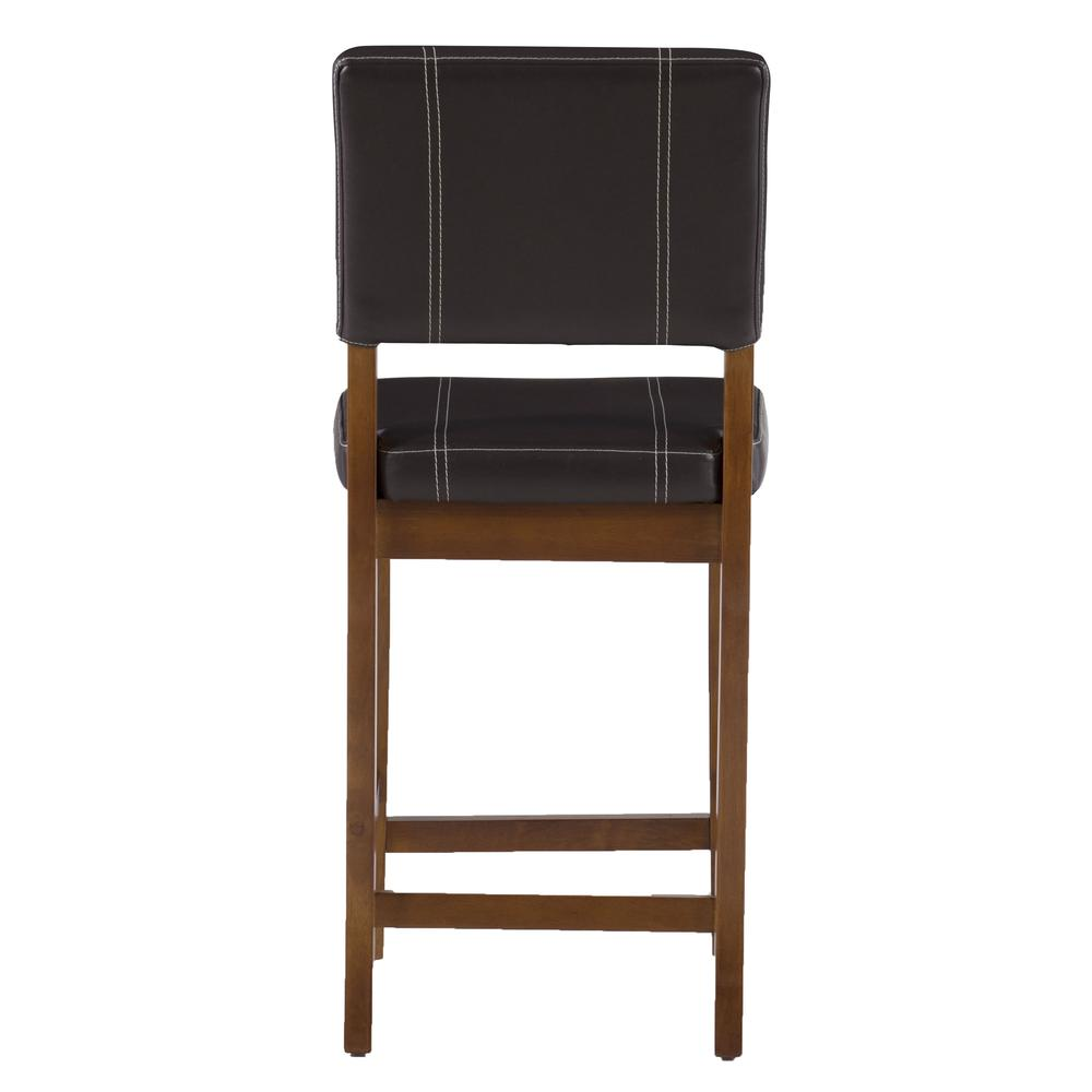Start2Finish Milano Counter Stool in brown, 24-inch height, showcasing a modern design with a cushioned seat and sturdy frame.