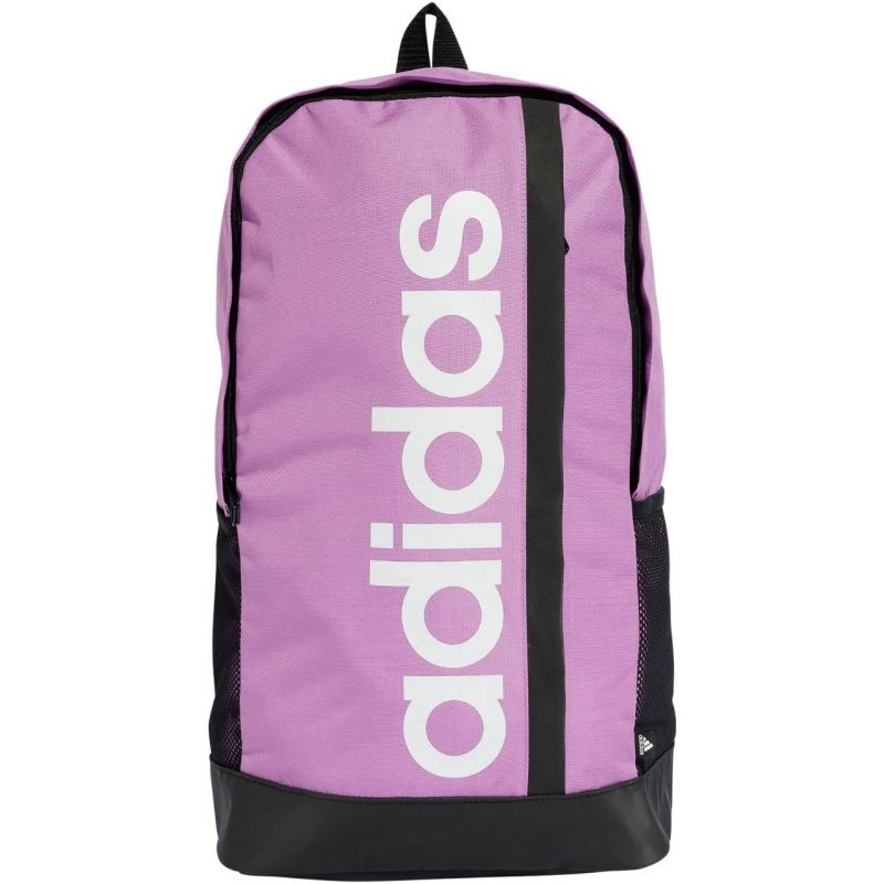 Start2Finish Adidas Essentials Linear IZ1902 backpack with multiple compartments and adjustable straps, black color, front logo detail