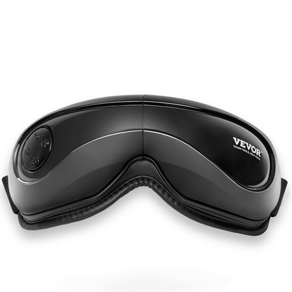 Start2Finish VEVOR heated eye massager with Bluetooth, foldable mask, 5 modes, for eye strain, dark circles, and dry eyes, black.
