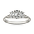 Oval lab-grown diamond three-stone engagement ring in 14K white gold with G-VS clarity, featuring a sleek, elegant design.
