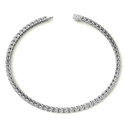 Start2Finish 3.50 CTW lab-grown diamond tennis bracelet in 14kt white or yellow gold with G/VS diamonds, AGI certified.