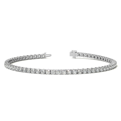 Start2Finish 3.50 CTW lab-grown diamond tennis bracelet in 14kt white or yellow gold with G/VS clarity and AGI certification.