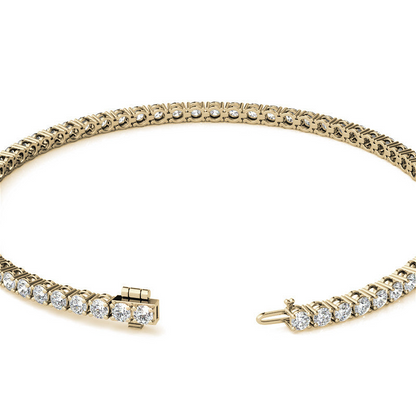 Start2Finish 3.50 CTW lab-grown diamond tennis bracelet in 14k white or yellow gold with G/VS clarity, AGI certified.