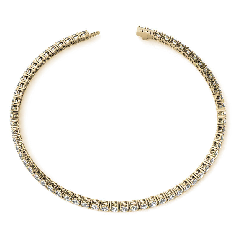 Start2Finish 3.50 CTW lab-grown diamond tennis bracelet in 14kt white or yellow gold with G/VS clarity, AGI certified.