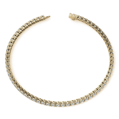 Start2Finish 3.50 CTW lab-grown diamond tennis bracelet in 14kt white or yellow gold with G/VS clarity, AGI certified.