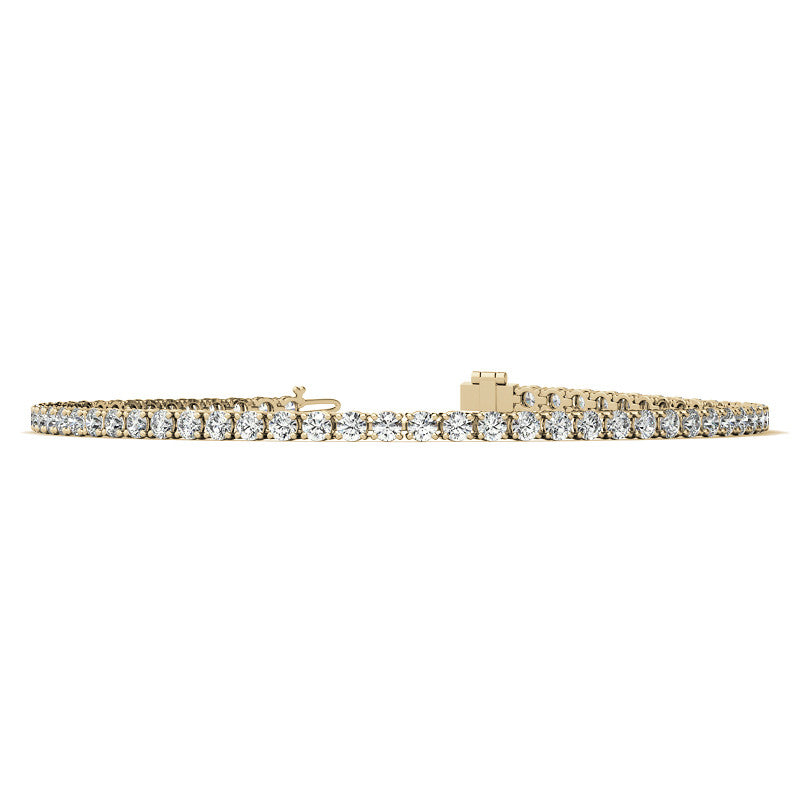 Start2Finish 3.50 CTW lab-grown diamond tennis bracelet in 14kt white or yellow gold with G/VS clarity, AGI certified.