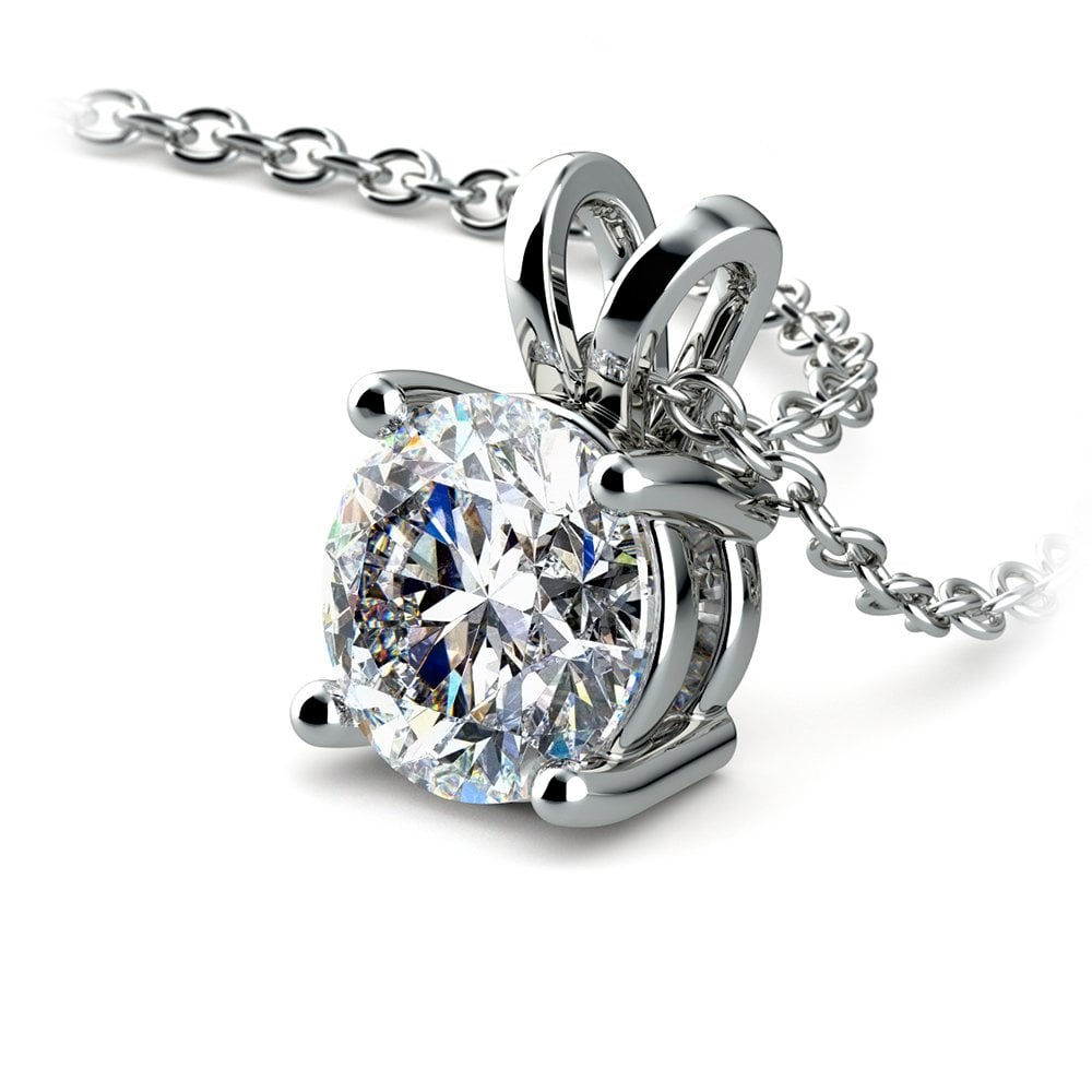Start2Finish 0.5/0.75 Ctw round diamond pendant in white and yellow gold with prong setting, featuring G-VS clarity.