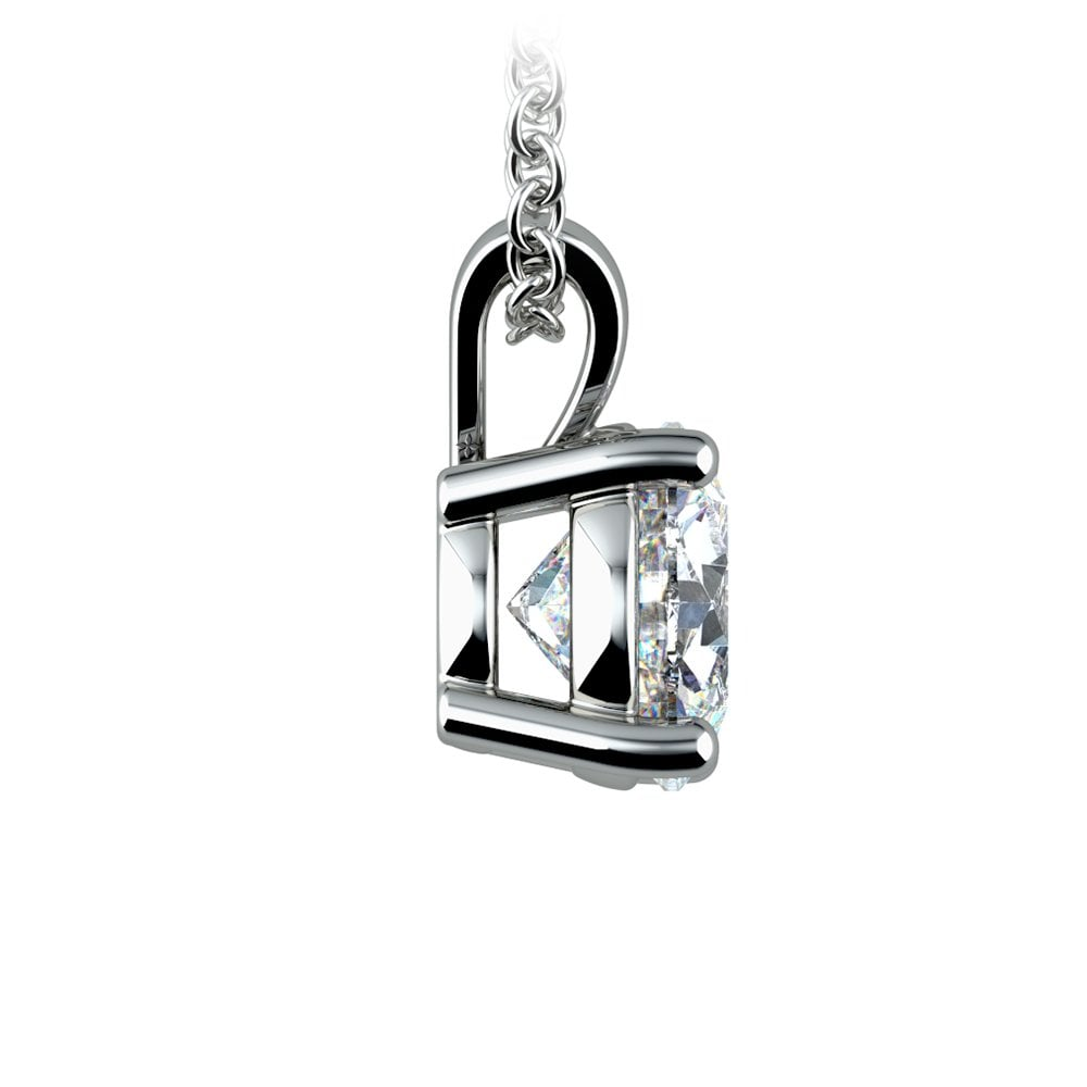 Start2Finish 0.75 Ctw round diamond pendant in white and yellow gold with prong setting, G-VS clarity, elegant jewelry piece