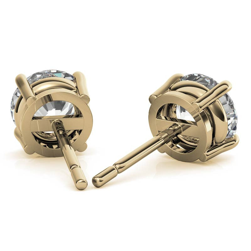 Start2Finish 0.50 CTW AGI Certified Lab Grown Diamond stud earrings in 14K white or yellow gold, showcasing sparkling G-VS diamonds.