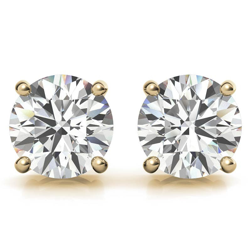 Start2Finish 0.50 CTW AGI Certified Lab Grown Diamond stud earrings in 14K white or yellow gold with G-VS clarity.