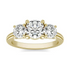 Start2Finish 2 CTW AGI certified lab-grown diamond three stone engagement ring in 14K yellow or white gold, G-VS clarity.