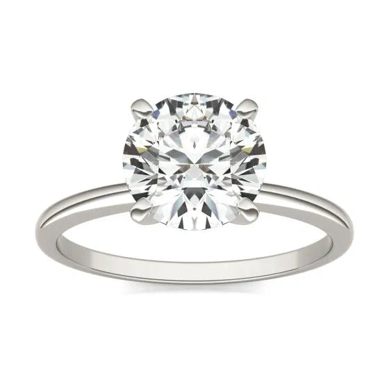 Start2Finish 2 CTW round lab-grown diamond solitaire engagement ring in 14K white gold, featuring a sparkling G-VS clarity diamond.