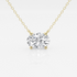 Oval lab-grown diamond solitaire pendant with 1.00 Ctw in white or yellow gold, showcasing a sparkling gemstone.