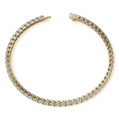 Start2Finish 4.00 CTW AGI Certified Lab-Grown Diamond Tennis Bracelet in 14K white or yellow gold, featuring sparkling G/VS diamonds.