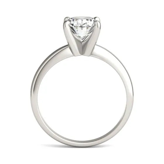 Start2Finish 2.00 CTW AGI Certified Oval Lab Grown Diamond Solitaire Engagement Ring in 14K White Gold, G-VS clarity