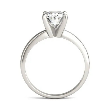 Start2Finish 2.00 CTW AGI Certified Oval Lab Grown Diamond Solitaire Engagement Ring in 14K White Gold, G-VS clarity